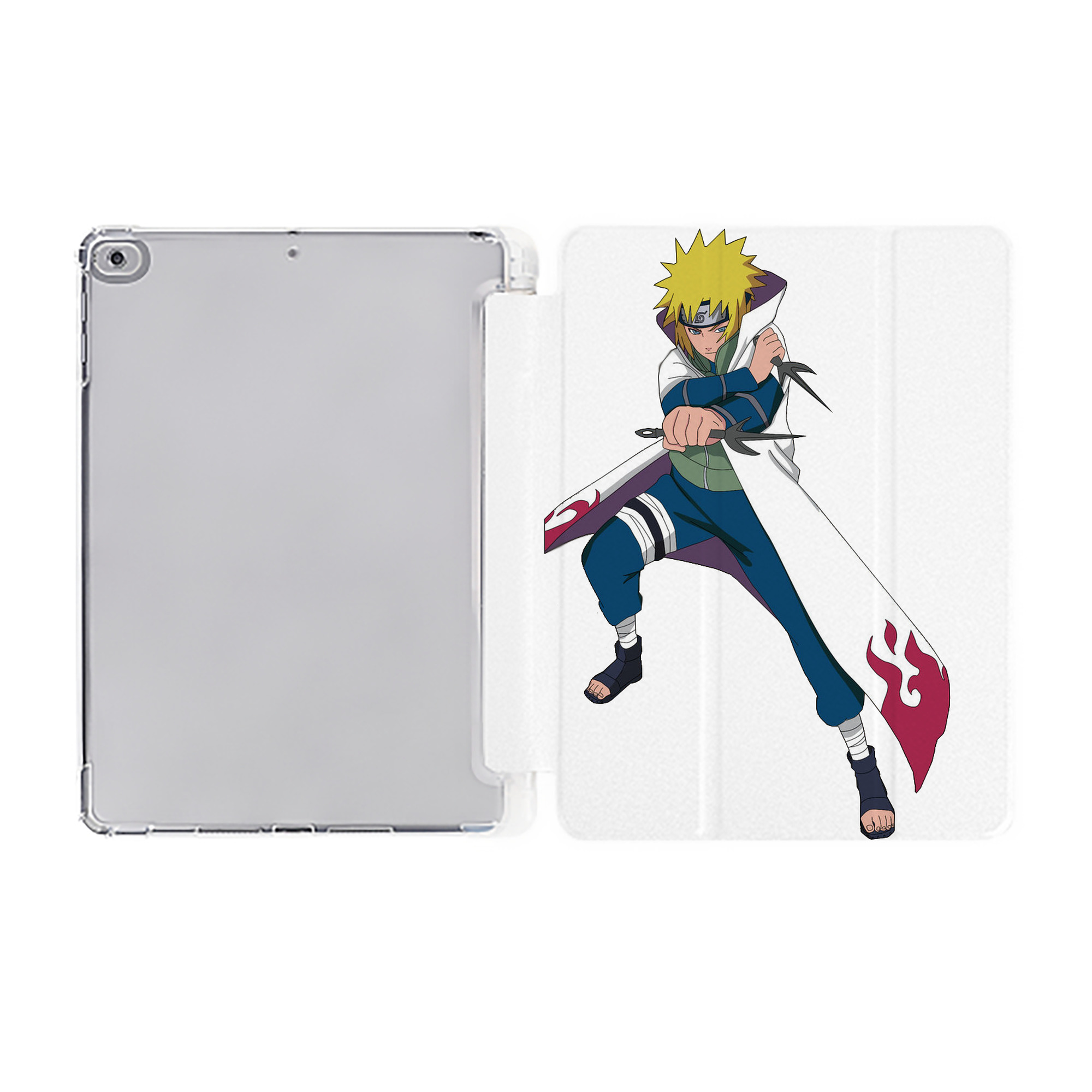 （画像用） NARUTO -ナルト- 波風 ミナト Namikaze Minato IPad ケース ペン収納付き 三つ折りスタンド PUレザー×シリコン 対応機種9.5/10.5/10.9インチ